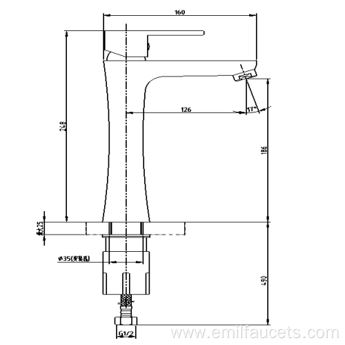 Brass bathroom washroom sanitary ware basin tap set